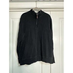 Lands End, Men's 1/4 Zip Sweater, Navy, Size Large‎